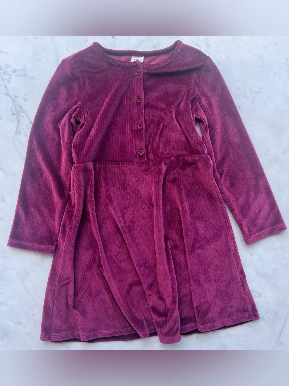 OshKosh B'Gosh Girls Cozy Rib Dress Maroon Size 5